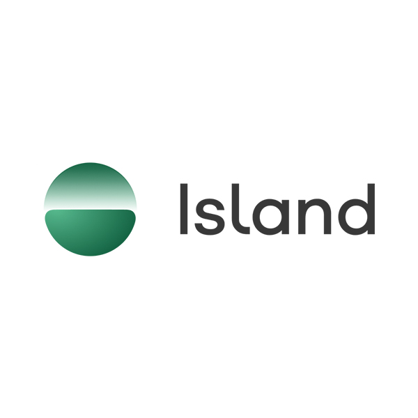 Island logo linked to Island website