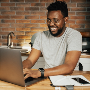 Man working on laptop