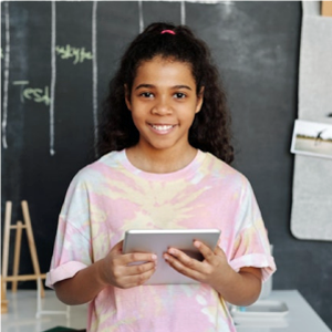 Girl with tablet