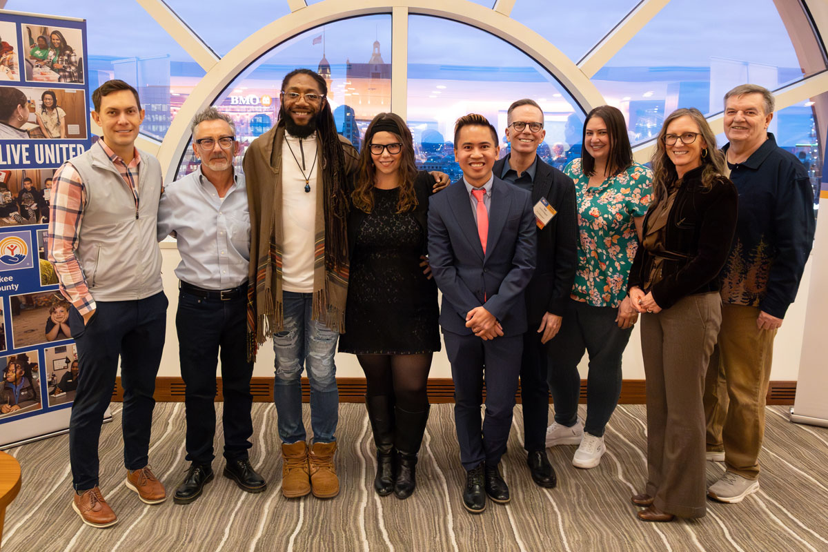 group photo of people gathered at a professional networking event