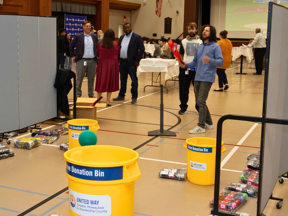 Rockwell Automation employees participate in games to celebrate the company's 2025 United Way Workplace Giving Campaign