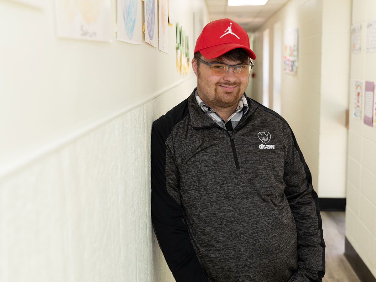 Man standing in hallway