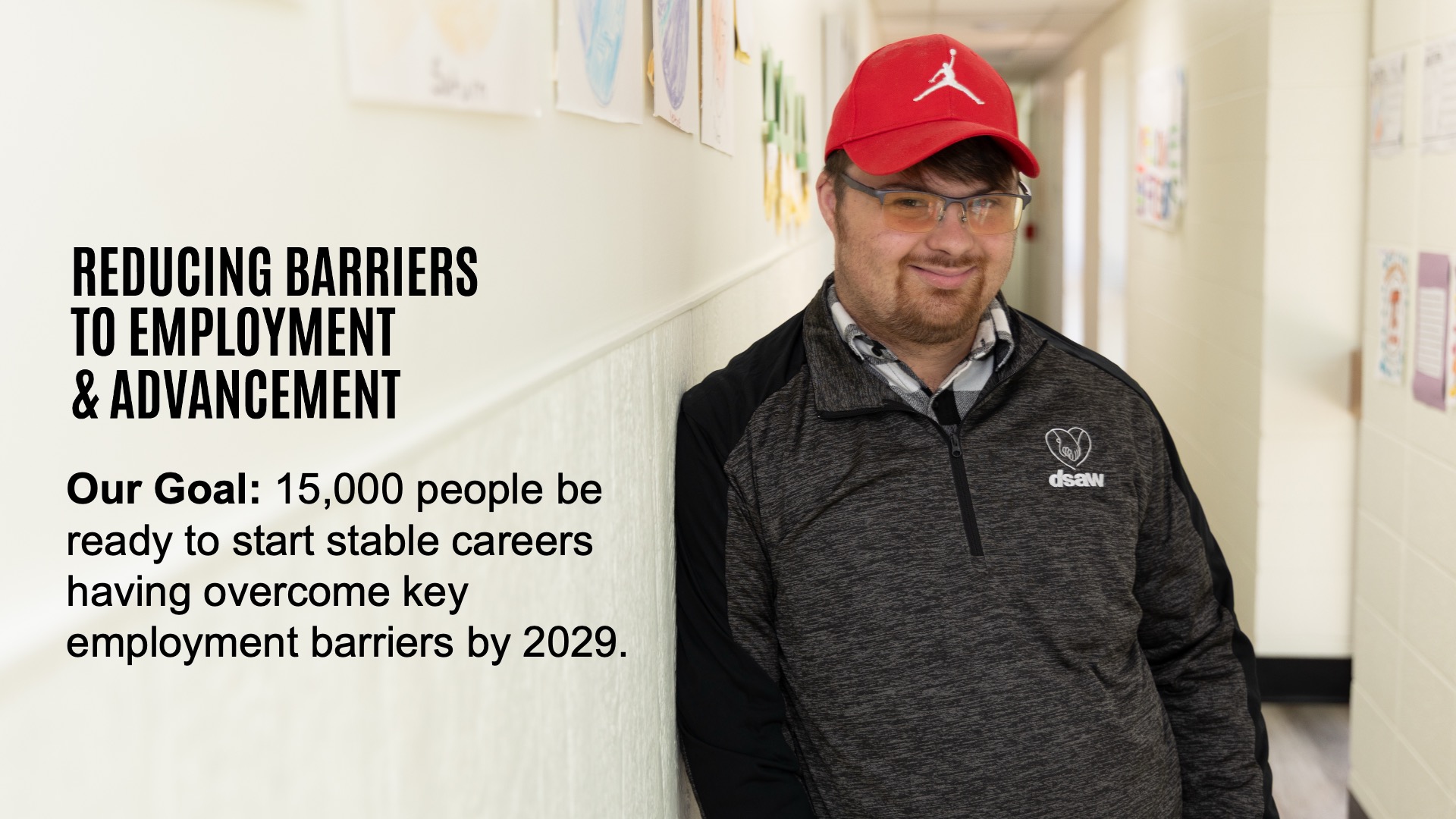 Image of DSAW employee in hallway