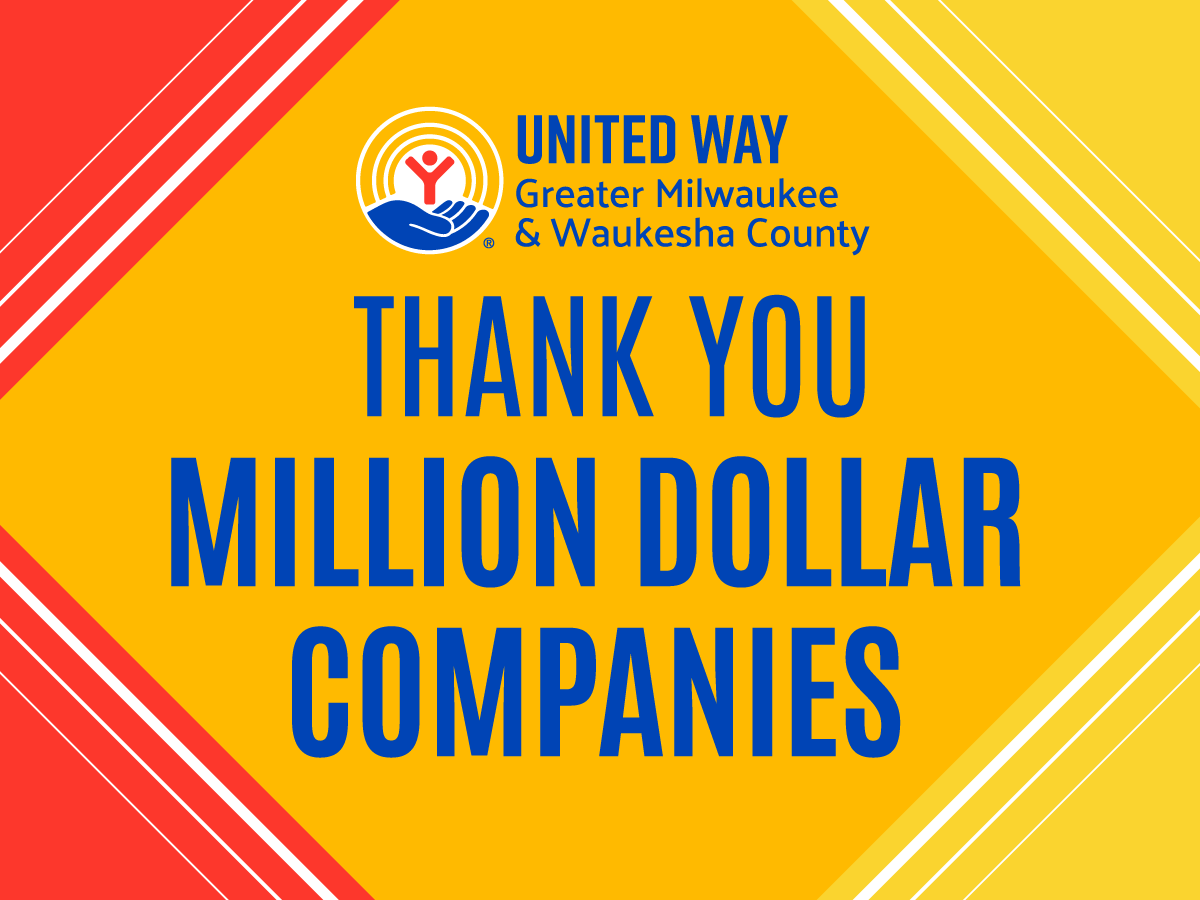 Yellow and Red Graphic with Thank You Million Dollar Companies in type