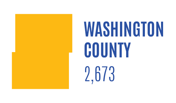 shape of Washington County with 2,673