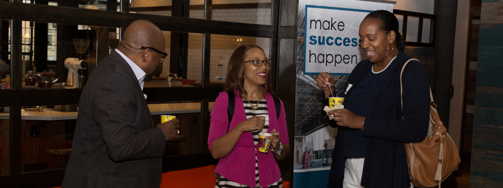 Diversity Leadership Society members networking at event