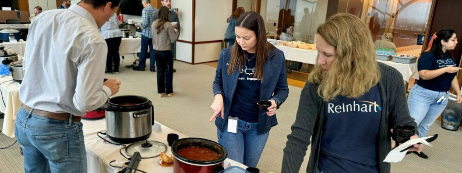 Reinhart employees participated in the chili cook-off during their giving campaign.