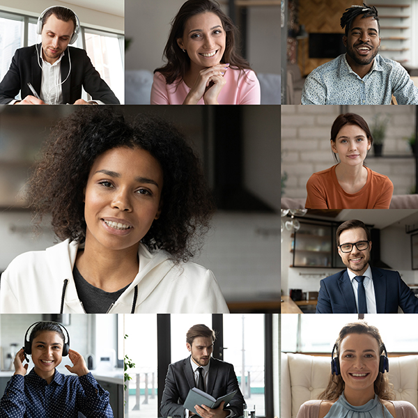 collage of photos of professionals working